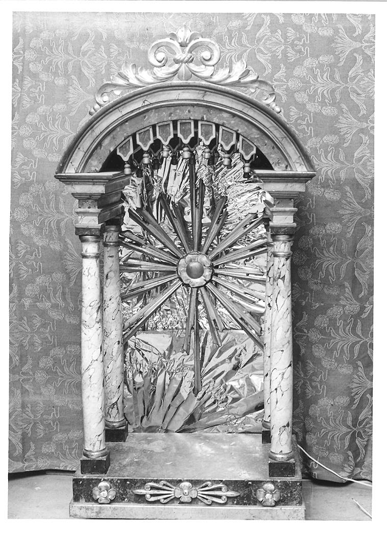 tronetto per esposizione eucaristica - a tempietto - bottega marchigiana (sec. XIX)