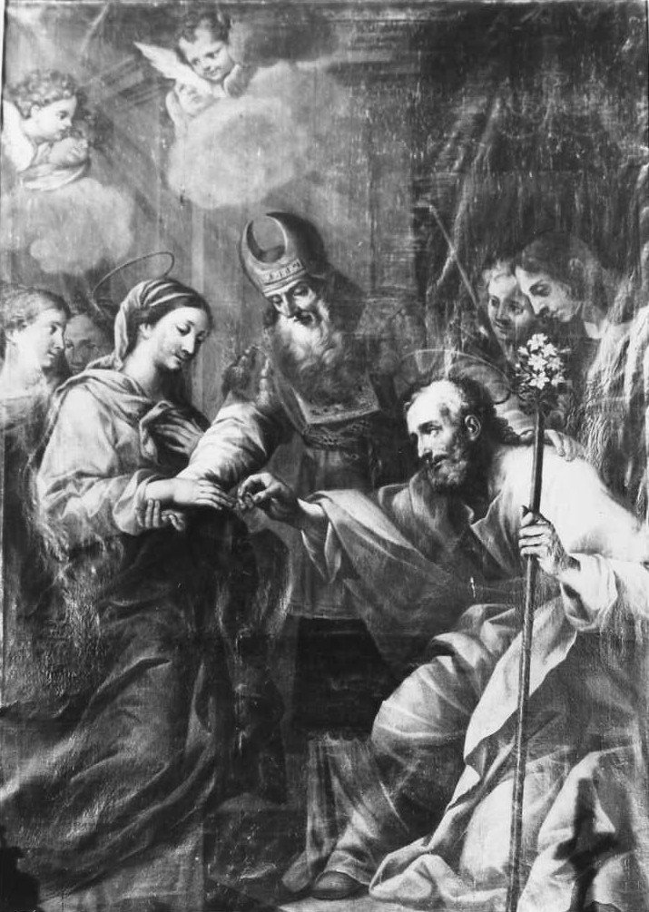 Sposalizio di Maria Vergine (dipinto) di Bonfini Martino (attribuito) (sec. XVII)