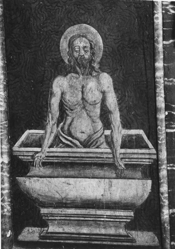 Cristo nel sepolcro (dipinto, coppia) di Crosti Abel (sec. XVIII)