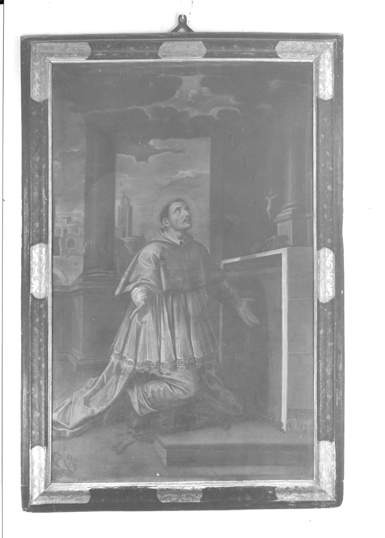 San Carlo Borromeo in meditazione (dipinto) - ambito lombardo (sec. XVII)