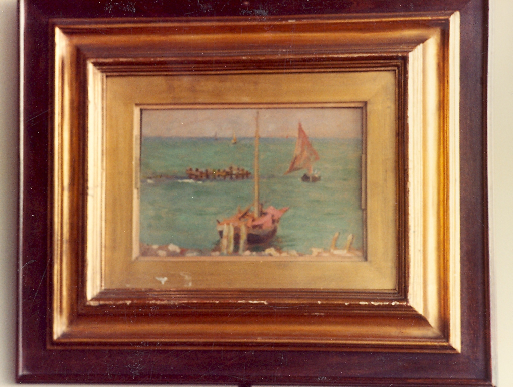 barche a vela a Venezia, barche (dipinto) di Cannicci Nicolò (sec. XIX)