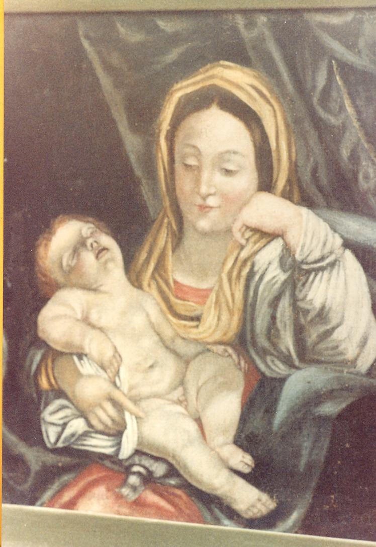 Madonna con Bambino dormiente (dipinto) - ambito marchigiano (sec. XVII)