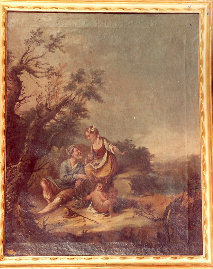 paesaggio con famiglia (dipinto) - ambito veneto (prima metà sec. XVIII)