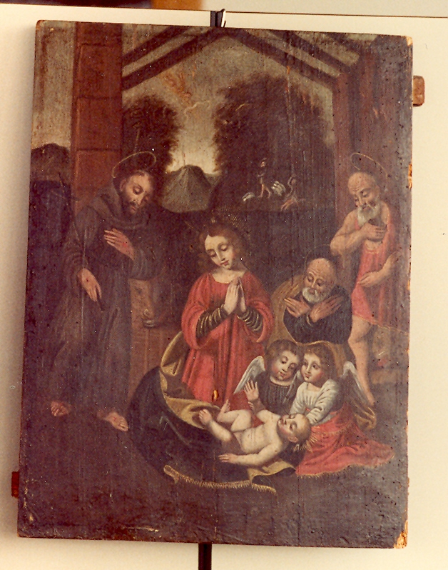 Sacra Famiglia con San Francesco d'Assisi e San Girolamo (dipinto) - ambito veneto (sec. XVI)