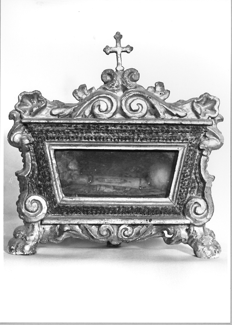 reliquiario a teca - a cassetta - bottega marchigiana (primo quarto sec. XVII)