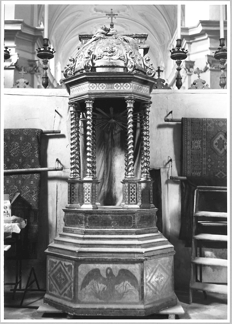 trono per esposizione eucaristica - bottega marchigiana (prima metà sec. XIX)