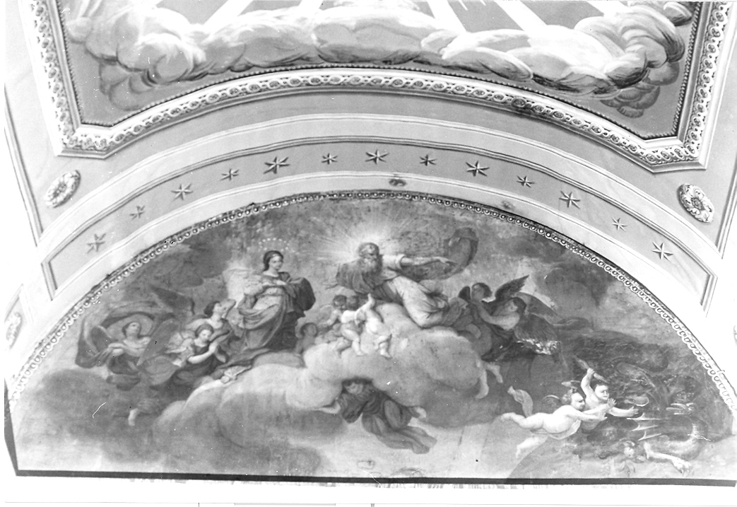 Dio Padre e la Madonna in gloria (dipinto) di Malatesta Giuseppe (fine sec. XVII)
