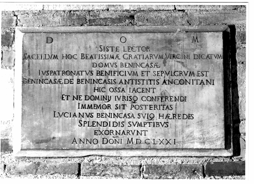 iscrizione (lapide) - bottega italiana (sec. XVII)