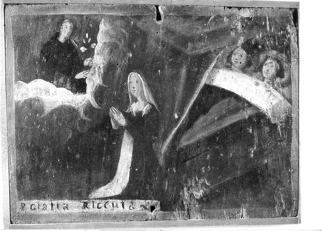 figura femminile prega San Nicola da Tolentino (ex voto) - ambito marchigiano (sec. XVIII)