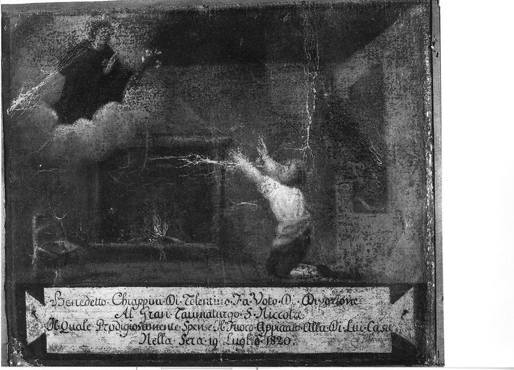 figura maschile prega San Nicola da Tolentino (ex voto) - ambito marchigiano (sec. XIX)