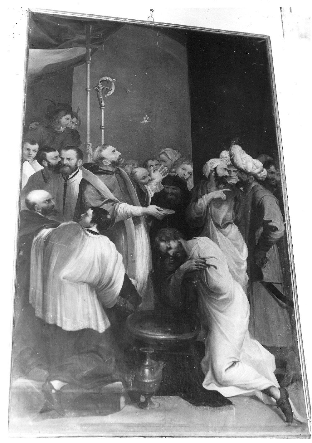 Sant'Ambrogio battezza Sant'Agostino (dipinto) di Rossi Pasquale detto Pasqualino (sec. XVII)