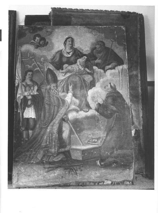 Madonna con Bambino e Santi (dipinto) - ambito marchigiano (sec. XIX)