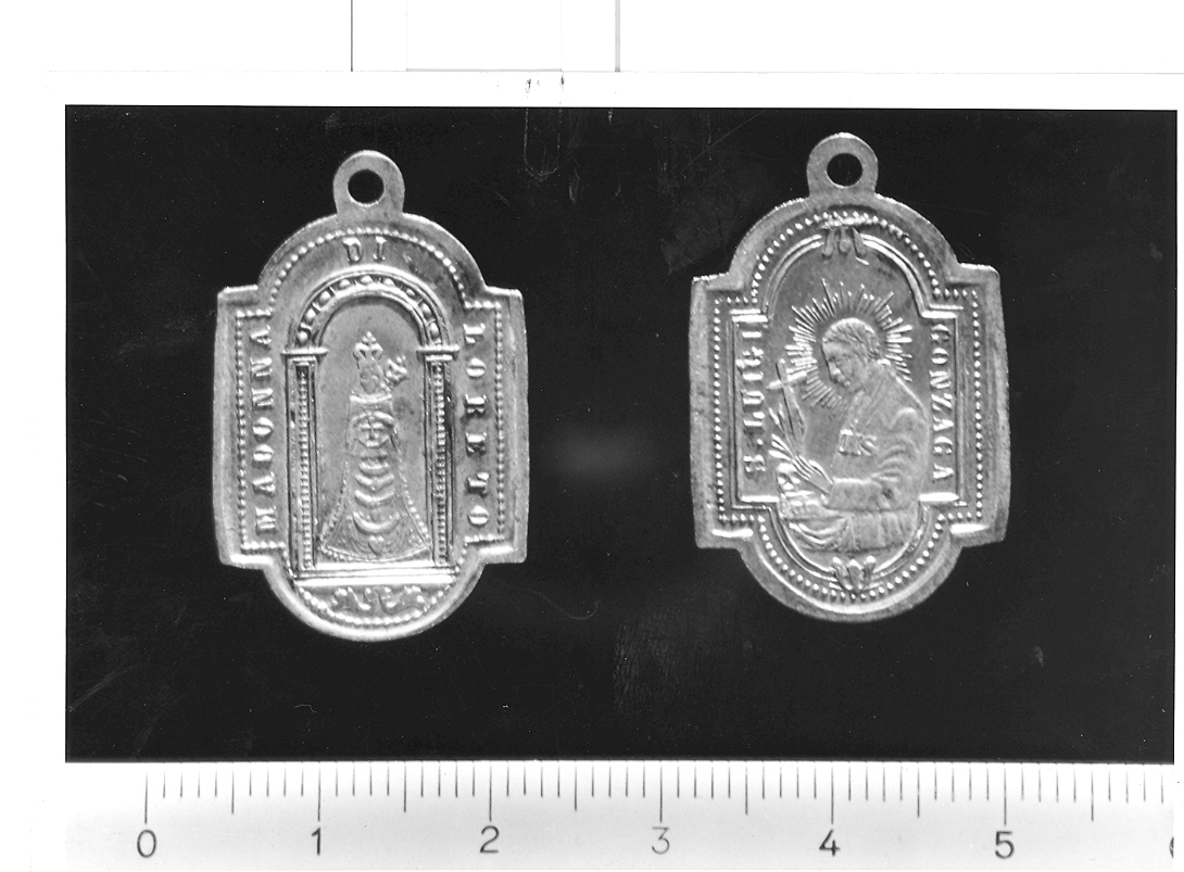 Madonna di Loreto; San Luigi Gonzaga (medaglia) - produzione marchigiana (prima metà sec. XX)