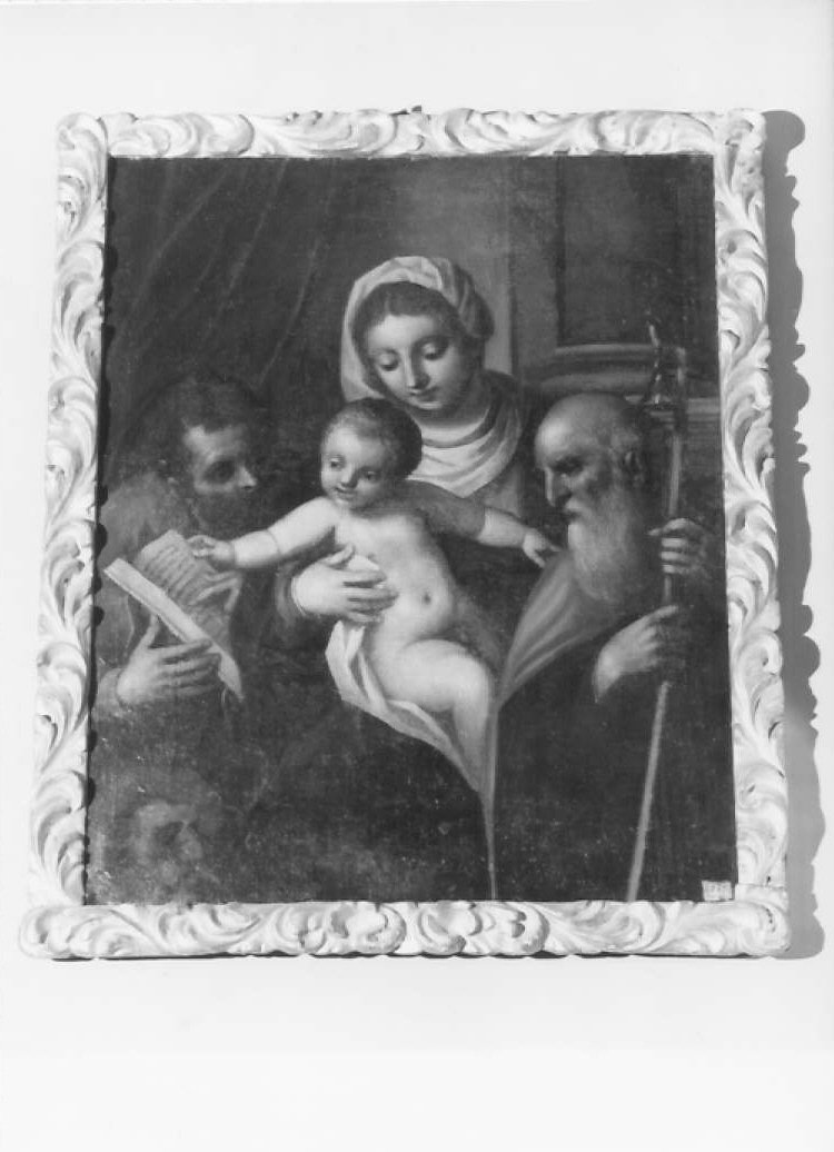 Sacra Famiglia con donatore (dipinto) di Mera Pietro detto Fiammingo (attribuito) (fine, inizio sec. XVI, sec. XVII)