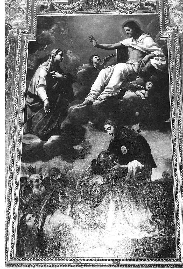 Madonna che intercede per le anime del purgatorio (dipinto) di Cantarini Simone detto Pesarese (sec. XVII)