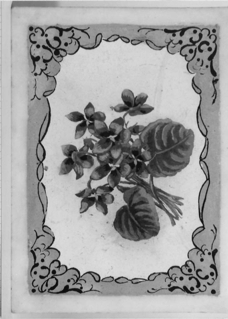 fiori (formella) - bottega italiana (sec. XIX)