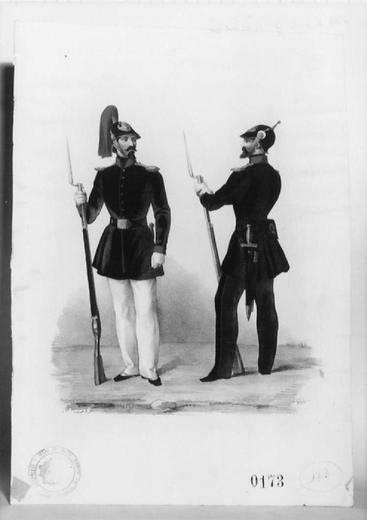 soldati di papa Pio IX in divisa (dipinto) - ambito italiano (sec. XIX)