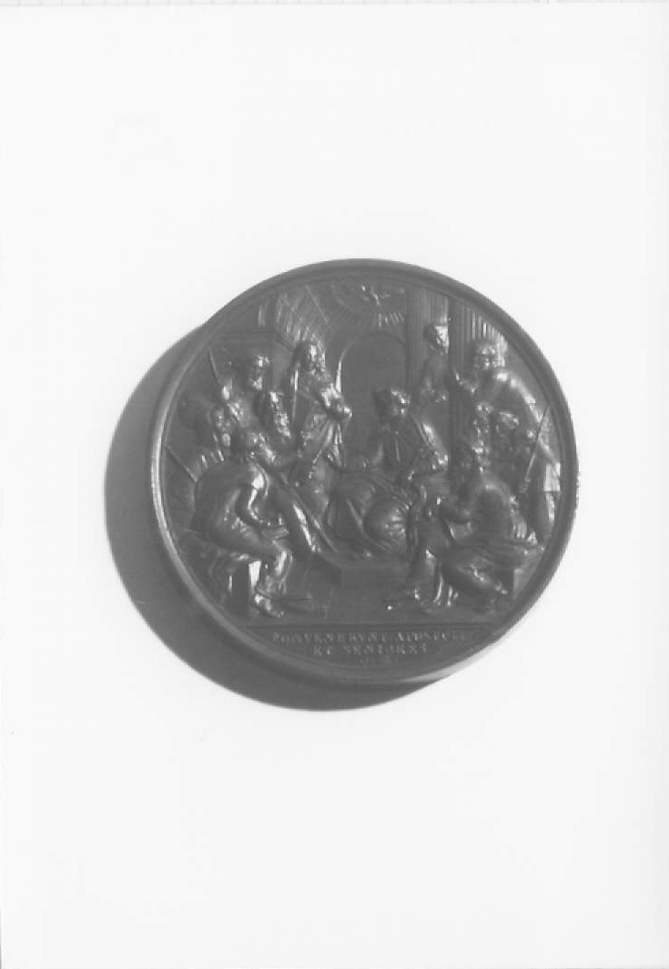 ritratto a mezza figura di Pio IX (medaglia) di Moscetti Carlo (sec. XIX)