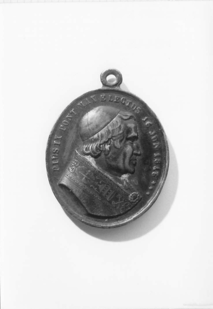 ritratto a mezza figura di Pio IX (medaglia) - bottega italiana (sec. XIX)