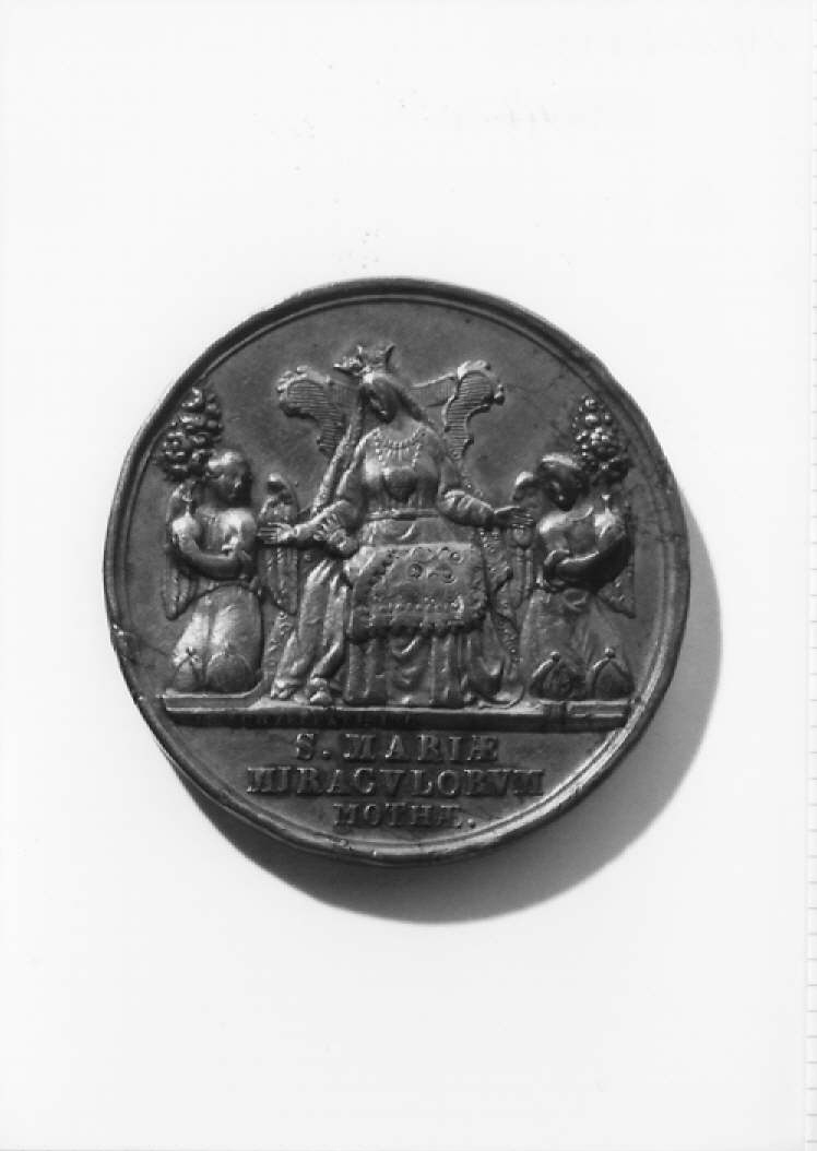 Madonna con Bambino in trono (medaglia) - bottega italiana (sec. XIX)