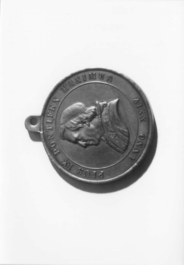 ritratto a mezza figura di Pio IX (medaglia) - bottega italiana (sec. XIX)