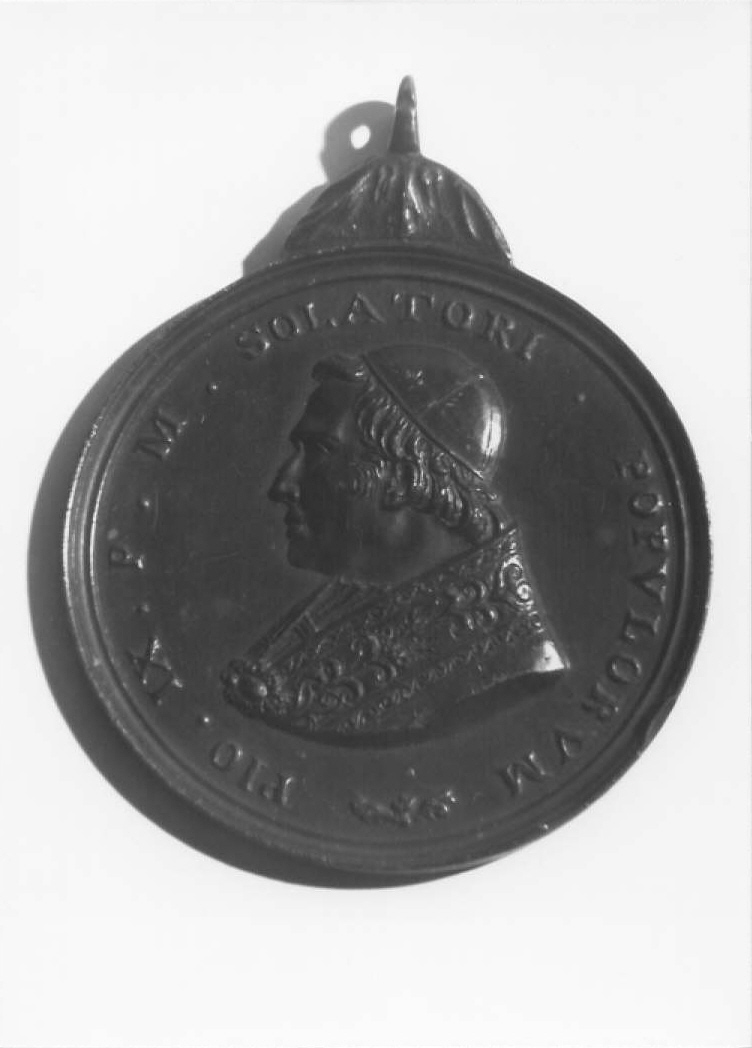 ritratto a mezza figura di Pio IX (medaglia) - bottega italiana (sec. XIX)