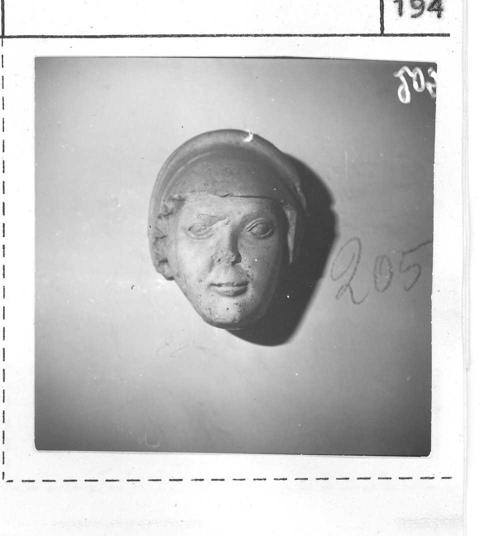 testa femminile (scultura) - bottega marchigiana (fine/inizio secc. XIV/ XV)
