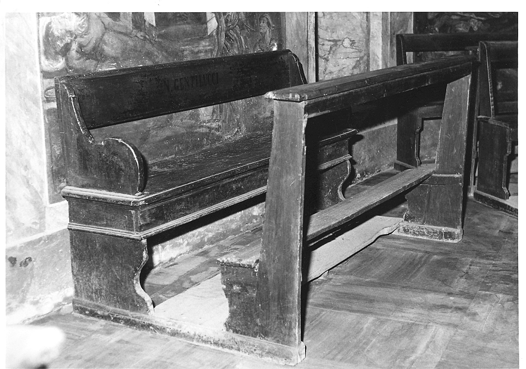 banco da chiesa, coppia - bottega marchigiana (sec. XVII)