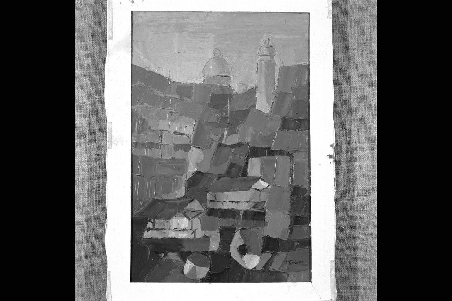 veduta di Macerata (dipinto) di Tognetti Graziella (sec. XX)