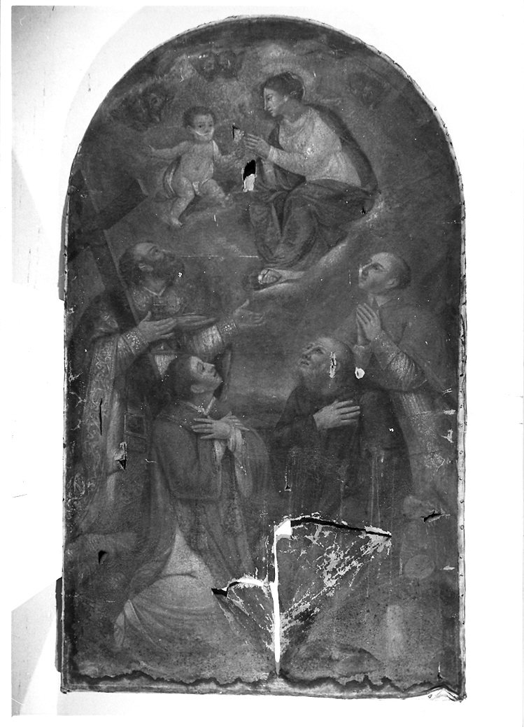 adorazione di Gesù Bambino (dipinto) - ambito marchigiano (inizio sec. XVIII)