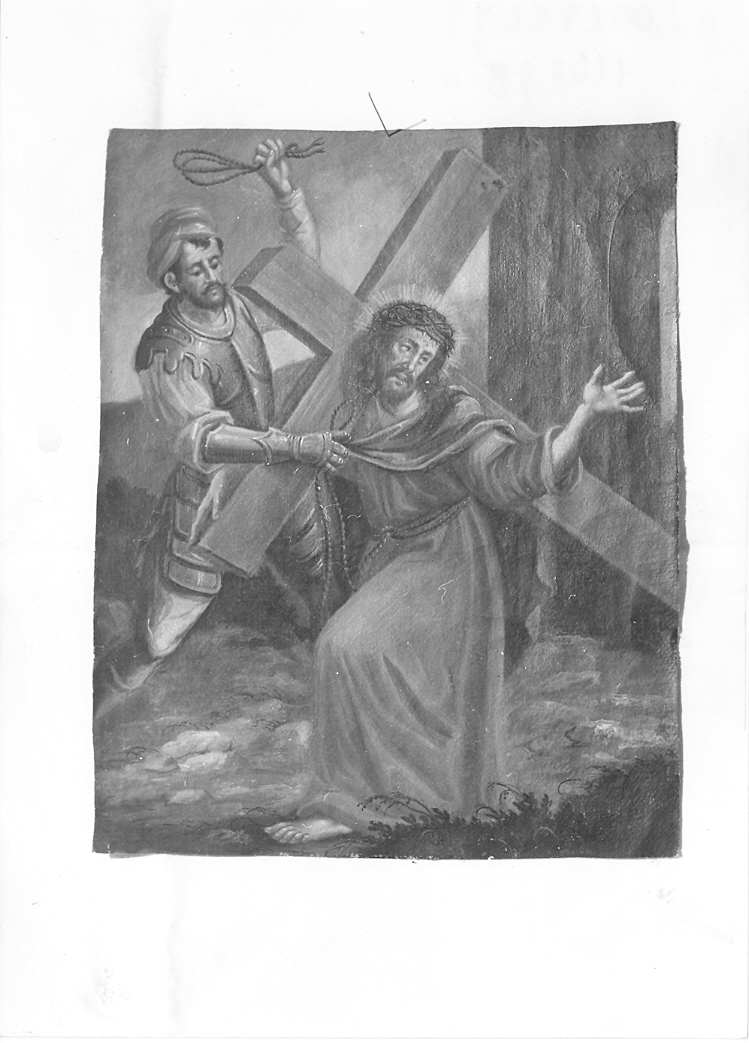 Cristo cade sotto la croce (dipinto) - ambito marchigiano (sec. XIX)