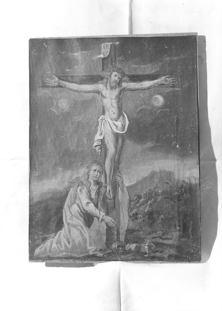 Cristo crocifisso con la Maddalena (dipinto) - ambito marchigiano (sec. XIX)
