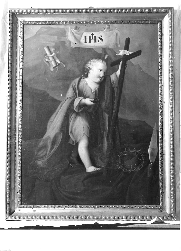 Gesù Bambino con simboli della Passione (dipinto) - ambito marchigiano (sec. XIX)