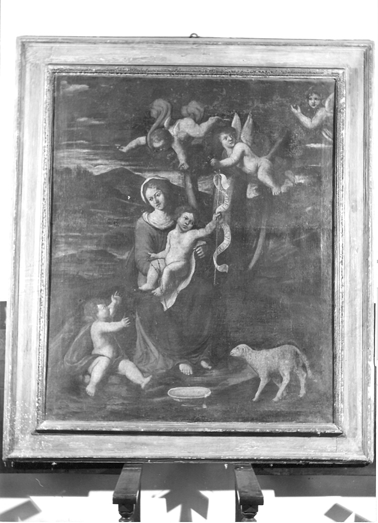 Madonna con Gesù Bambino e San Giovannino (dipinto) - ambito marchigiano (sec. XVI, sec. XVII)