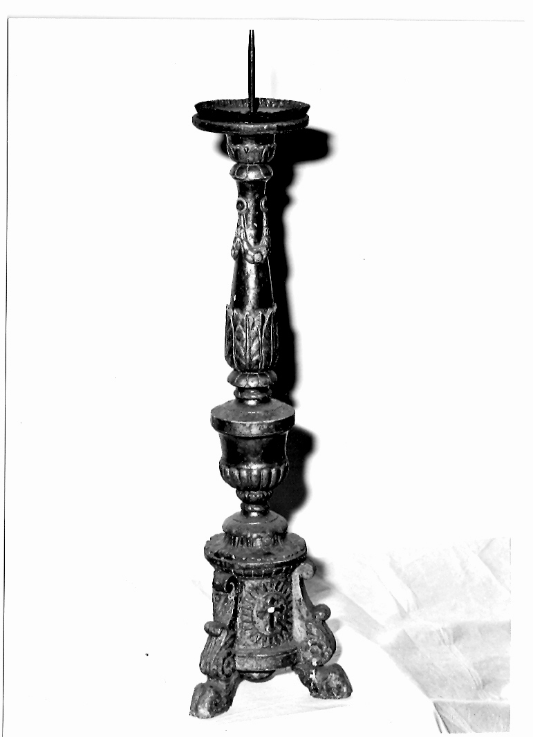 candeliere d'altare, serie - bottega marchigiana (fine/inizio secc. XVIII/ XIX)
