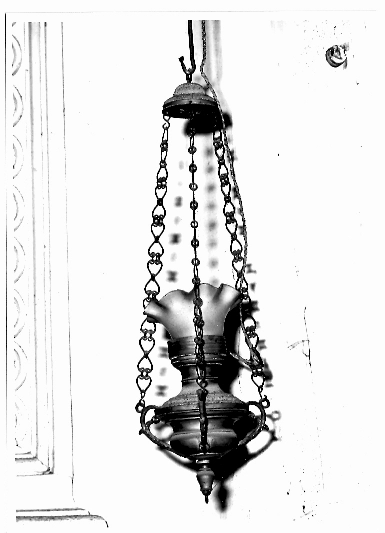 lampada pensile a vaso, coppia - bottega marchigiana (seconda metà sec. XIX)