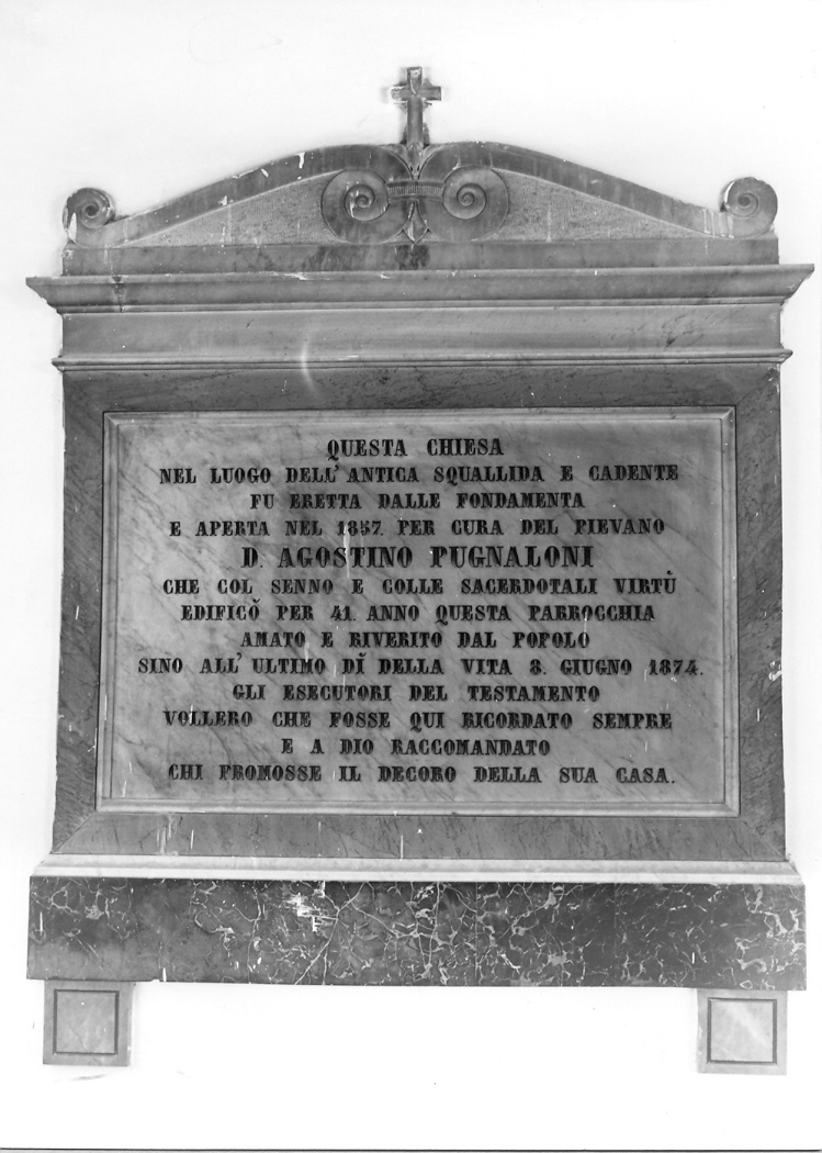 iscrizione (lapide tombale) - bottega italiana (sec. XIX)