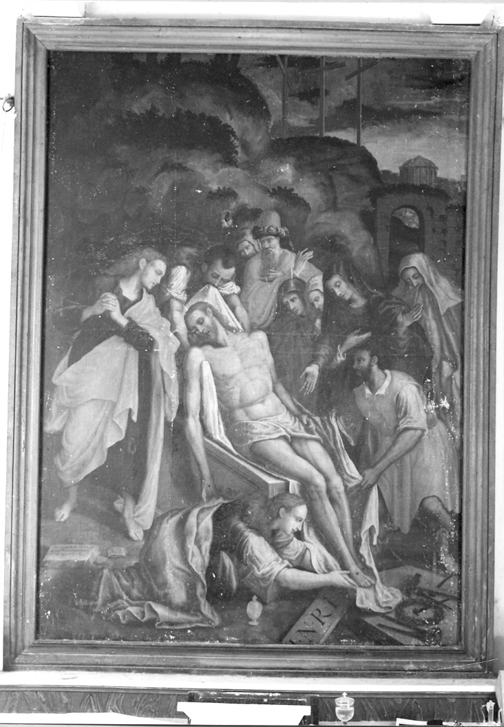 deposizione di Cristo nel sepolcro (dipinto) di Ramazzani Ercole (sec. XVI)