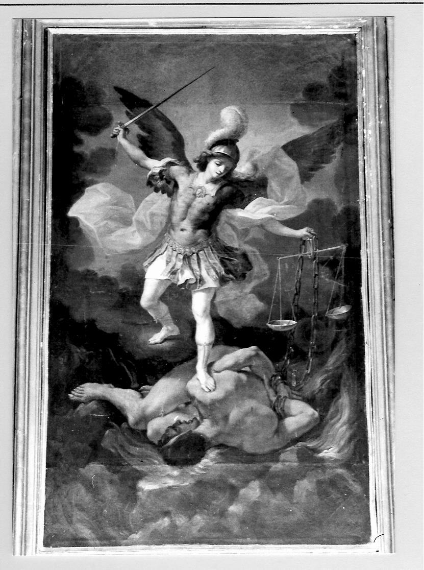 San Michele Arcangelo combatte Satana (dipinto) - ambito marchigiano (sec. XVII)