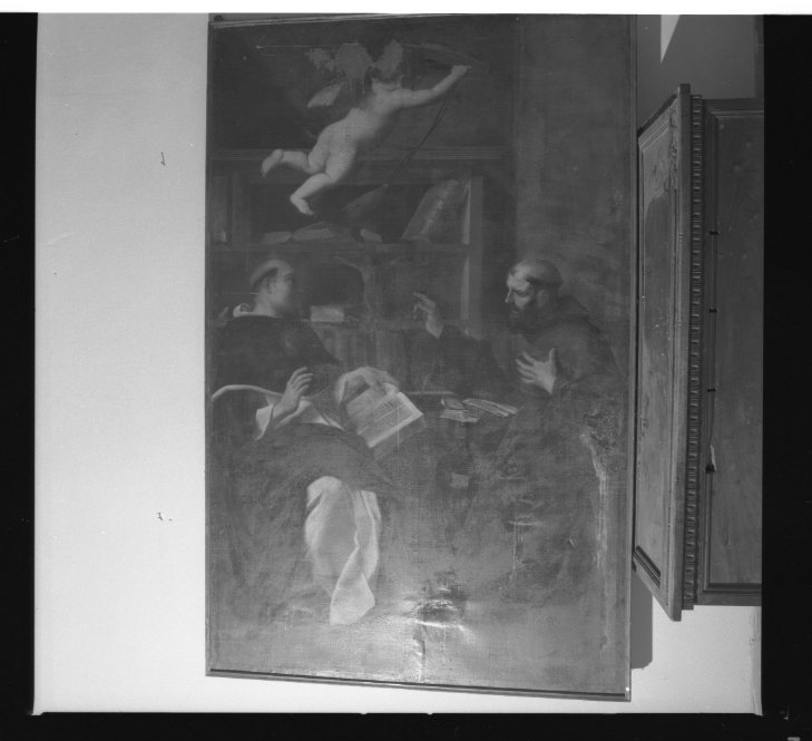 San Tommaso d'Aquino e San Bonaventura da Bagnoregio (dipinto) di Sacchi Andrea (sec. XVII)