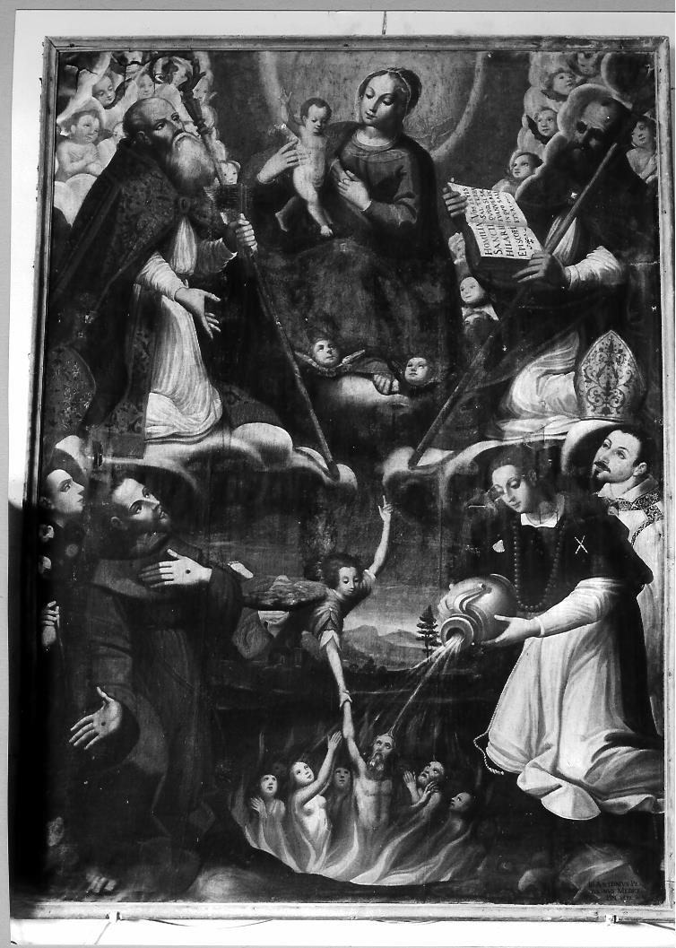 Madonna con Bambino e Santi (dipinto) di Pellegrino Antonio (sec. XVII)