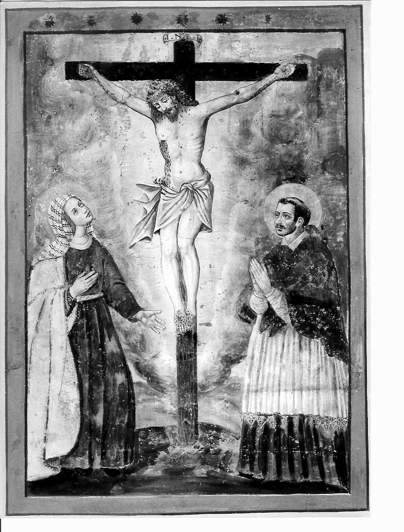 Cristo crocifisso e Santi (dipinto) - ambito marchigiano (seconda metà sec. XVII)