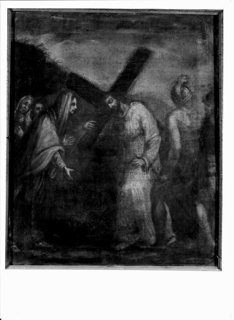 stazione IV: Gesù incontra la Madonna (dipinto, elemento d'insieme) - ambito marchigiano (metà sec. XVII)
