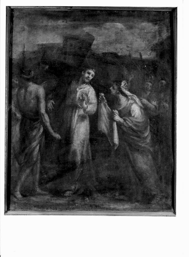 stazione VI: Gesù asciugato dalla Veronica (dipinto, elemento d'insieme) - ambito marchigiano (metà sec. XVII)