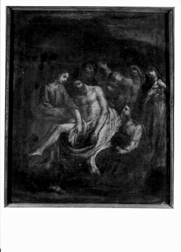 stazione XIV: Gesù deposto nel sepolcro (dipinto, elemento d'insieme) - ambito marchigiano (metà sec. XVII)
