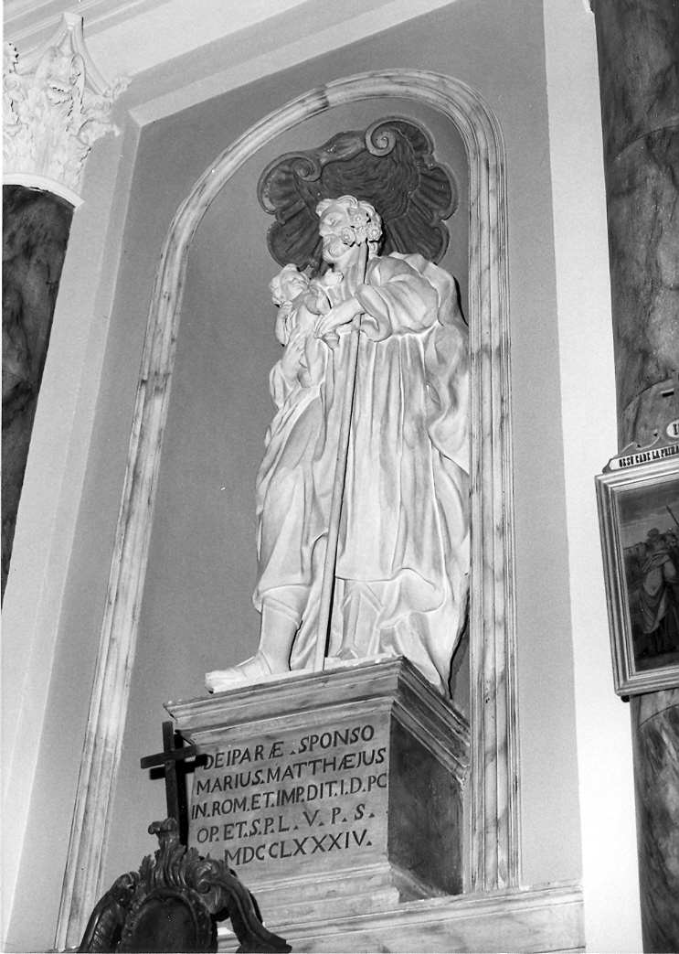 San Giuseppe e Gesù Bambino (statua) di Rodoloni Sarti Antonio (attribuito) (sec. XVIII)