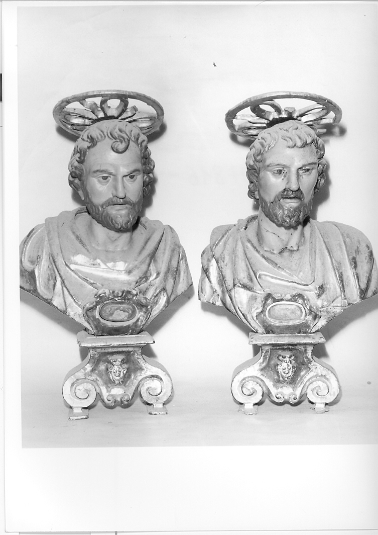 reliquiario - a busto, coppia - bottega romana (sec. XVII)