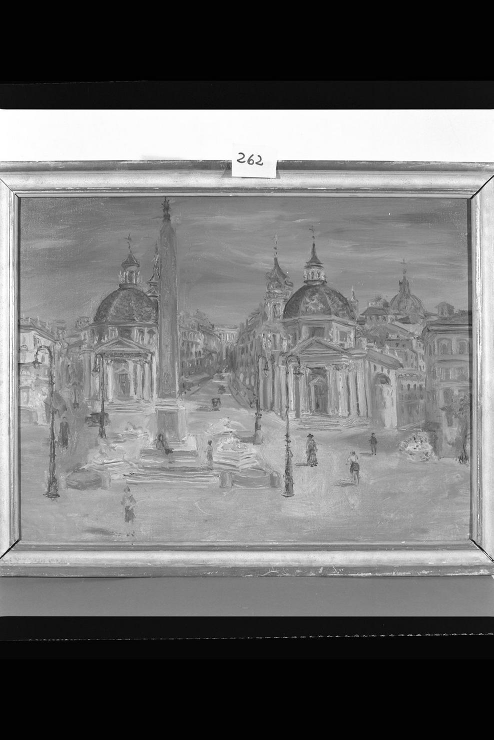 Piazza del Popolo, veduta di Roma (dipinto) di Bellini Laura (sec. XX)