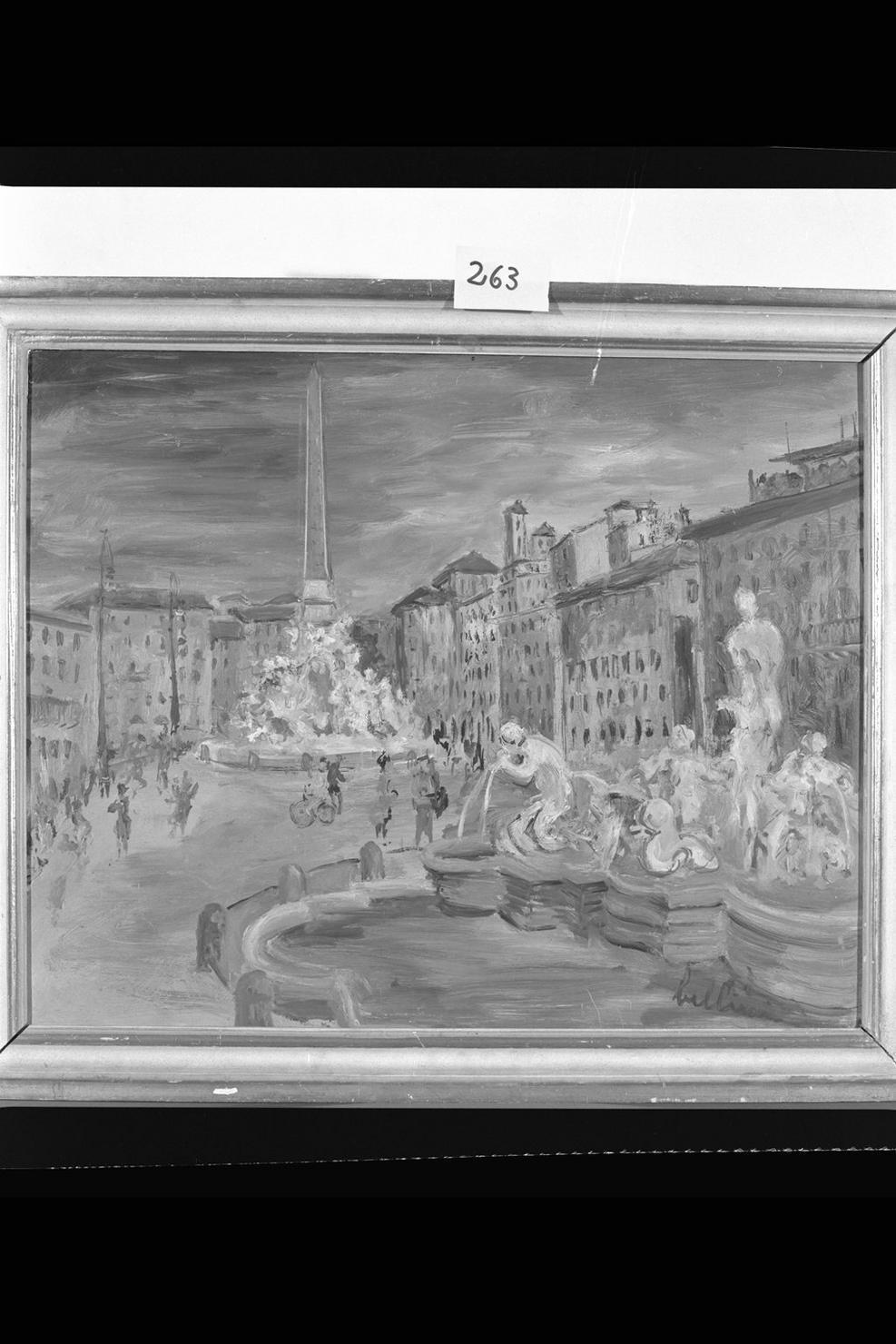Piazza Navona, veduta di Roma (dipinto) di Bellini Laura (sec. XX)
