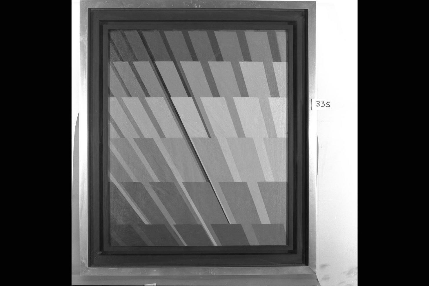 Geometrie in nero e azzurro, non identificabile (dipinto) di Colzi Mario (sec. XX)